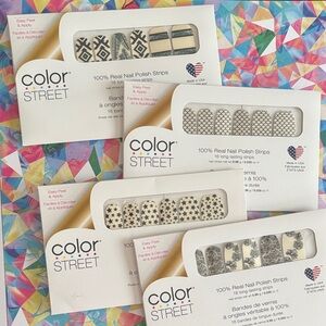 4 sets clear overlay with design Color Street Geometric and Floral Nail Strips